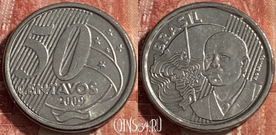 Бразилия 50 сентаво 2009 года, KM# 651a, 475r-055