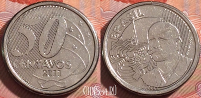 Бразилия 50 сентаво 2011 года, KM# 651a, 111b-104