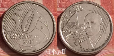 Бразилия 50 сентаво 2011 года, KM# 651a, 379k-095