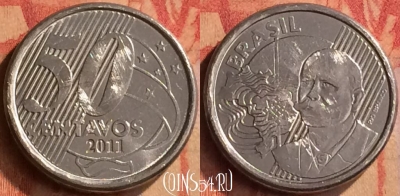 Бразилия 50 сентаво 2011 года, KM# 651a, 415-055