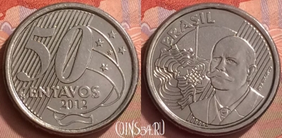 Бразилия 50 сентаво 2012 года, KM# 651a, 056l-125