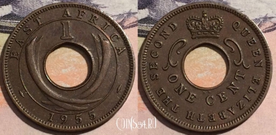 Восточная Африка 1 цент 1955 года, KM# 35, 171-098