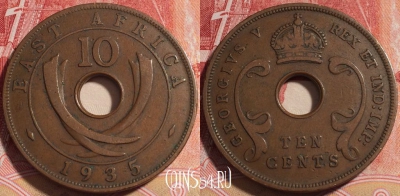 Британская Восточная Африка 10 центов 1935 года, KM# 19,