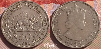 Восточная Африка 50 центов 1954 года, KM# 36, 094c-003