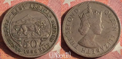 Восточная Африка 50 центов 1956 года, KM# 36, 366-104