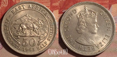 Восточная Африка 50 центов 1963 года, KM# 36, 080e-008