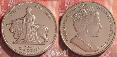 Виргинские острова 1 доллар 2019 г., PROFF, 267j-145