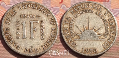 Бурунди 1 франк 1970 года, KM# 18, 115c-102