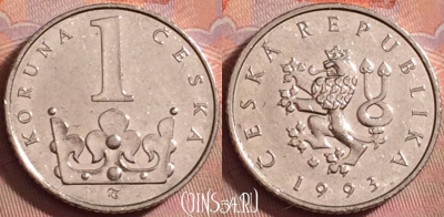 Чехия 1 крона 1993 года, KM# 7, 175k-063
