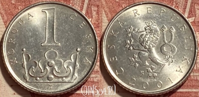 Чехия 1 крона 2001 года, KM# 7, 416q-018