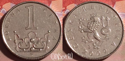 Чехия 1 крона 2009 года, KM# 7, 077j-016