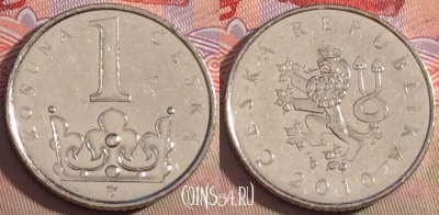 Чехия 1 крона 2010 года, KM# 7, 217a-111