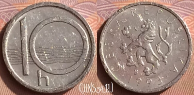 Чехия 10 геллеров 1993 года, KM# 6, 450-094