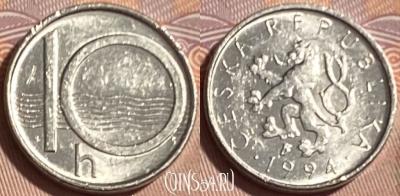 Чехия 10 геллеров 1994 года, KM# 6, 068s-001