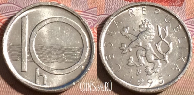 Чехия 10 геллеров 1995 года, KM# 6, 223a-127