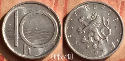 Чехия 10 геллеров 1997 года, KM# 6, 049n-030
