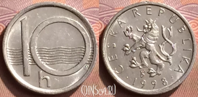 Чехия 10 геллеров 1998 года, KM# 6, 428-035