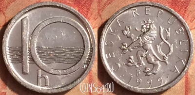 Чехия 10 геллеров 1999 года, KM# 6, 437-043
