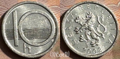 Чехия 10 геллеров 2002 года, KM# 6, 484s-144