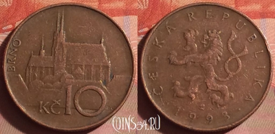 Чехия 10 крон 1993 года, KM# 4, 041i-044