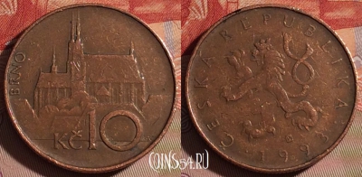 Чехия 10 крон 1993 года, KM# 4, 069d-131