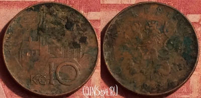 Чехия 10 крон 1994 года, KM# 4, 383o-083