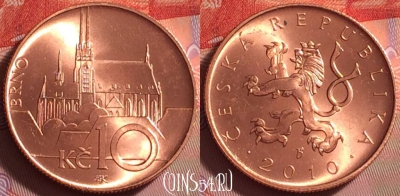Чехия 10 крон 2010 года, KM# 4, UNC, 282j-024