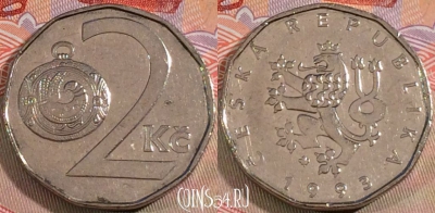 Чехия 2 кроны 1993 года, KM# 9, 135b-027