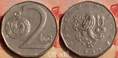 Чехия 2 кроны 1994 года, KM# 9, 403-081