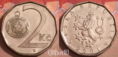 Чехия 2 кроны 2001 года, KM# 9, 080j-026