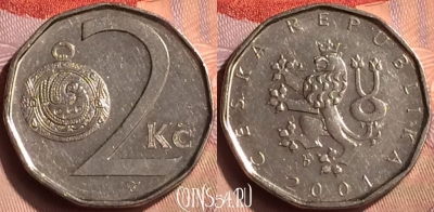 Чехия 2 кроны 2001 года, KM# 9, 419-048