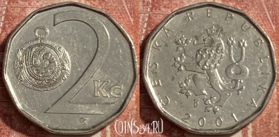 Чехия 2 кроны 2001 года, KM# 9, 485р-064