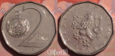 Чехия 2 кроны 2002 года, KM# 9, 056i-106