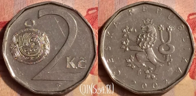 Чехия 2 кроны 2002 года, KM# 9, 403-095