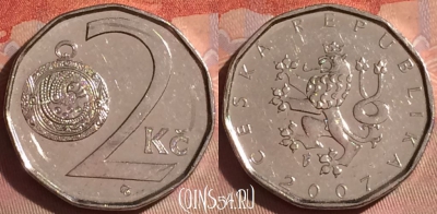 Чехия 2 кроны 2007 года, KM# 9, 051i-058