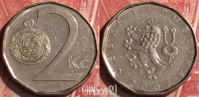 Чехия 2 кроны 2007 года, KM# 9, 186n-120
