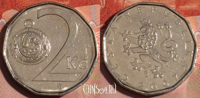 Чехия 2 кроны 2007 года, KM# 9, 228a-032