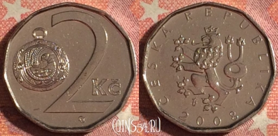Чехия 2 кроны 2008 года, KM# 9, 375-003