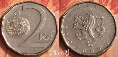 Чехия 2 кроны 2009 года, KM# 9, 076n-103