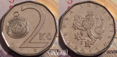 Чехия 2 кроны 2010 года, KM# 9, 180a-113