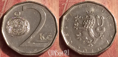 Чехия 2 кроны 2010 года, KM# 9, 415n-074