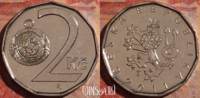 Чехия 2 кроны 2011 года, KM# 9, 176a-015