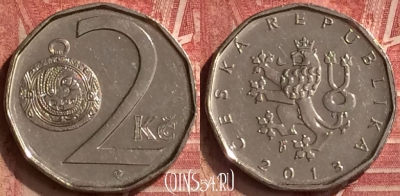 Чехия 2 кроны 2013 года, KM# 9, 054n-100