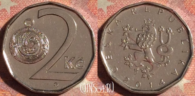Чехия 2 кроны 2014 года, KM# 9, 192i-119
