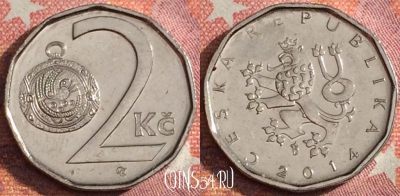 Чехия 2 кроны 2014 года, KM# 9, 352-033