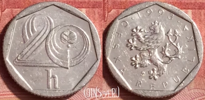 Чехия 20 геллеров 1993 года, KM# 2.1, 352l-133