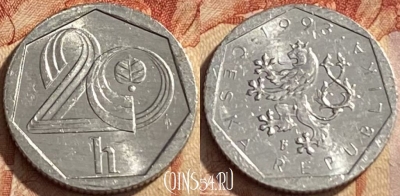 Чехия 20 геллеров 1993 года, KM# 2.1, 446q-007