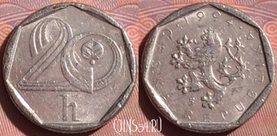 Чехия 20 геллеров 1994 года, KM# 2.1, 057i-164