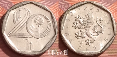 Чехия 20 геллеров 1995 года, KM# 2.1, 277l-096