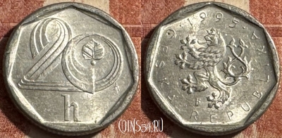 Чехия 20 геллеров 1995 года, KM# 2.1, 490s-022